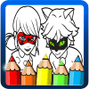 Coloring Book for Ladybug miracul & Cat Noir