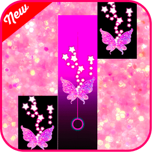 Pink Glitter Piano Tiles Butterfly