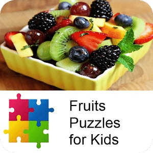 水果拼图的孩子