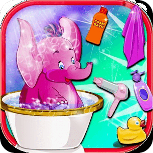 Elephant Bathing Girl Game