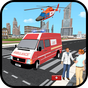救护车救援和直升机英雄