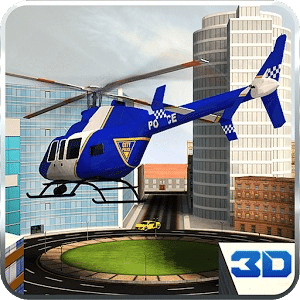 3D城市警用直升机飞行