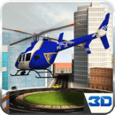 3D城市警用直升机飞行