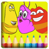 Drawing Red Larva:Coloring