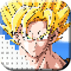 Goku Pixel Color by Number: Goku Saiyan Pixel Art