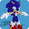 Pixel Sonic Craft Coloring With Number