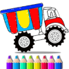 Kids Coloring Book - for Truck tractor