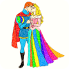 Princess Glitter Color by number : Adult Pixel Art