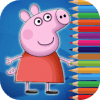 Coloring Book Pink Pig for Kids