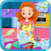 Girls House Dish Washing Kitchen Cleaning Game