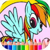 coloring horse pony happy