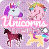 Color by Number Unicorn Pixel unicorn coloring