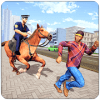 US Police Horse Gangster Chase Horse Racing
