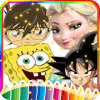 coloring book for any cartoon & princess & manga