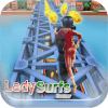 Super lady Surfs Railway