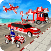 US Police Quad Bike limousine Car Transporter Game