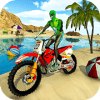 Super Hero Bike Beach Stunts: Water Surfer Rider