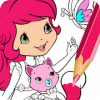 Strawberry Princess Girl Coloring Book