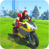 Superheroes Tricky Motorbike Stunt