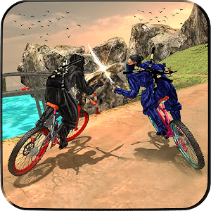 Superhero Ninja BMX Bicycle racing hill climb