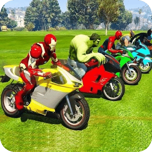 Super Heroes Bike Stunt Racing Game