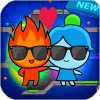 Redboy and icegirl in Light Temple Maze : game kid