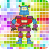 Coloring robot Pixel Art, By Number