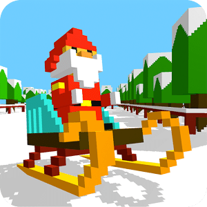 Santa Snowboarding: Blocky