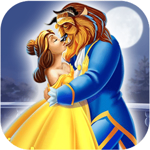 Princess Belle and Beast Kiss