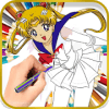 Sailor Cute Moon Coloring Book