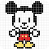 Cartoon Color by Number Pixel Art Drawing