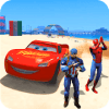 Superhero Hill Climb Legend Racing: Lightning Car