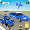 US Police Limousine Car: ATV Quad Transporter Game