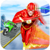 Superhero Lightning Flash Speed Bike Rider