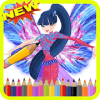 draw \ coloring new 3D winx fairy free