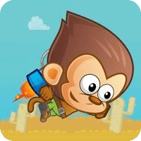 猴子冒险运行和跳跃